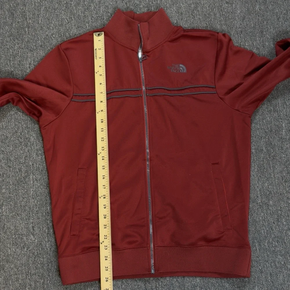 The North Face Track Jacket Men's‎ Medium Rust Red Black Full Zip Outdoor Casual